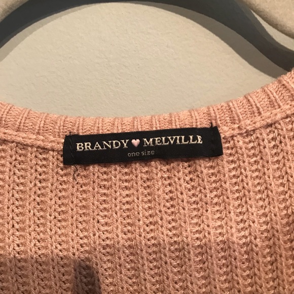 BRANDY MELVILLE NUDE/PINK KNIT SWEATER 💗 ONE SIZE - Picture 2 of 3